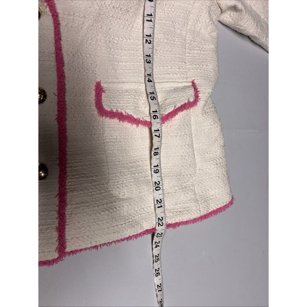 Talbots Ivory Tweed Blazer with Pink Trim - Picture 8 of 8